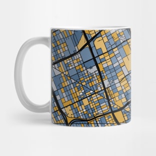 Detroit Map Pattern in Blue & Gold Mug